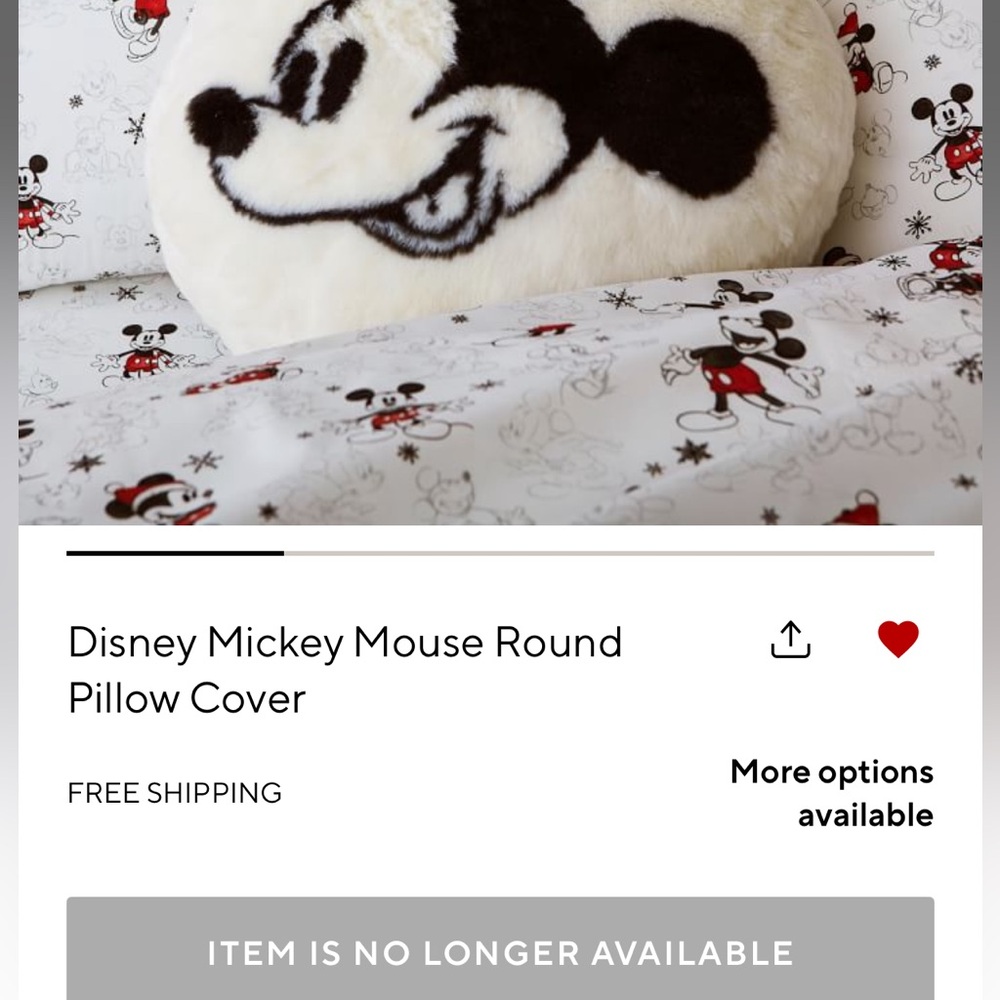 Pottery Barn Disneys Mickey Mouse Cozy Fur Pillow New With Tags 🎁 - Picture 4 of 4